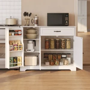 42" Kitchen Cabinet, Sideboard, with 8 Shelves and 1 Drawer